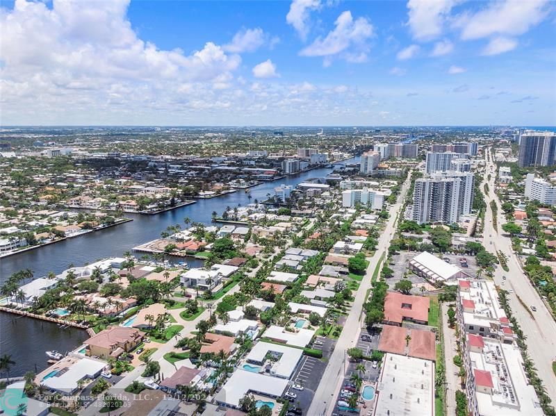 an aerial view of a city with lots of residential buildings