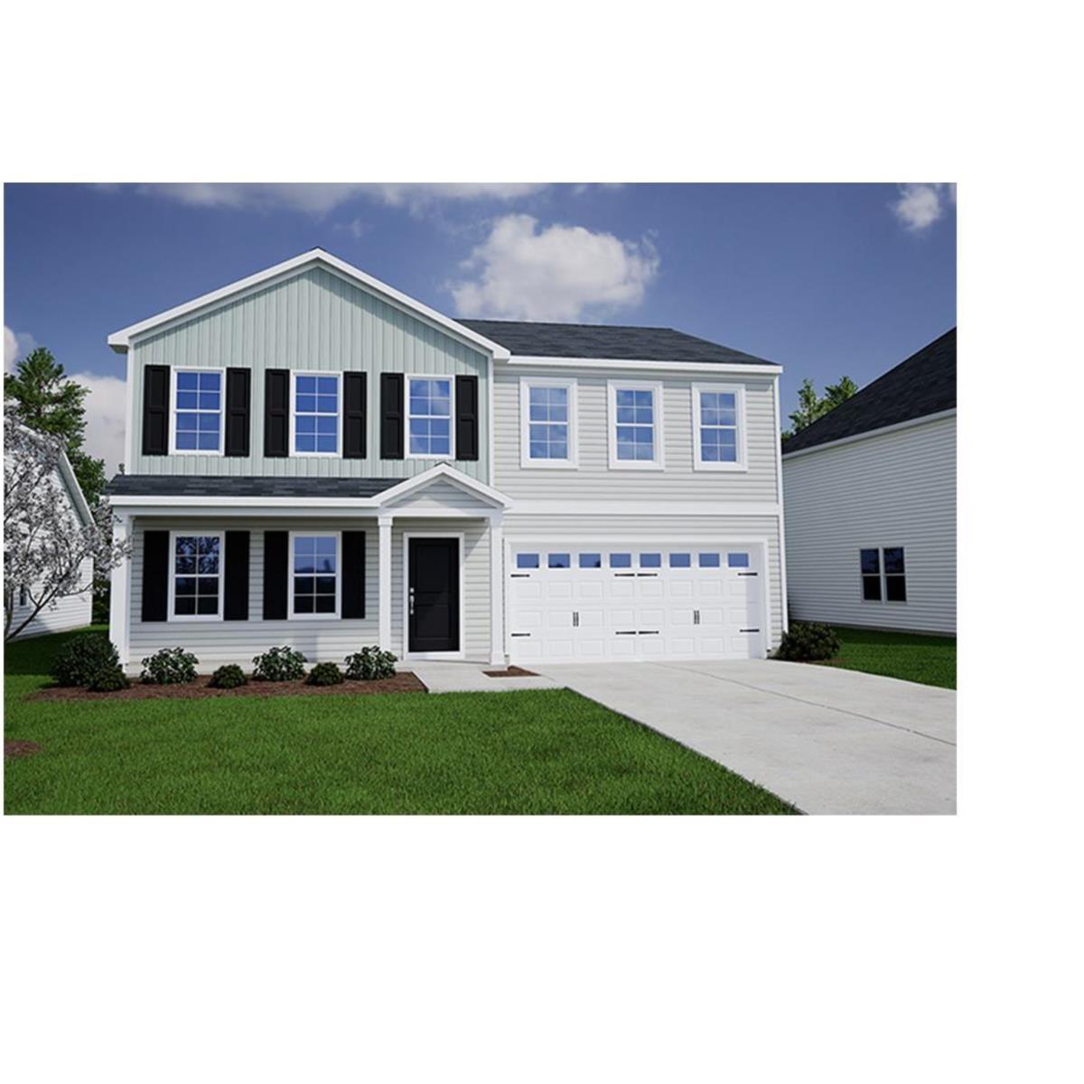 View of front of property featuring a front yard a