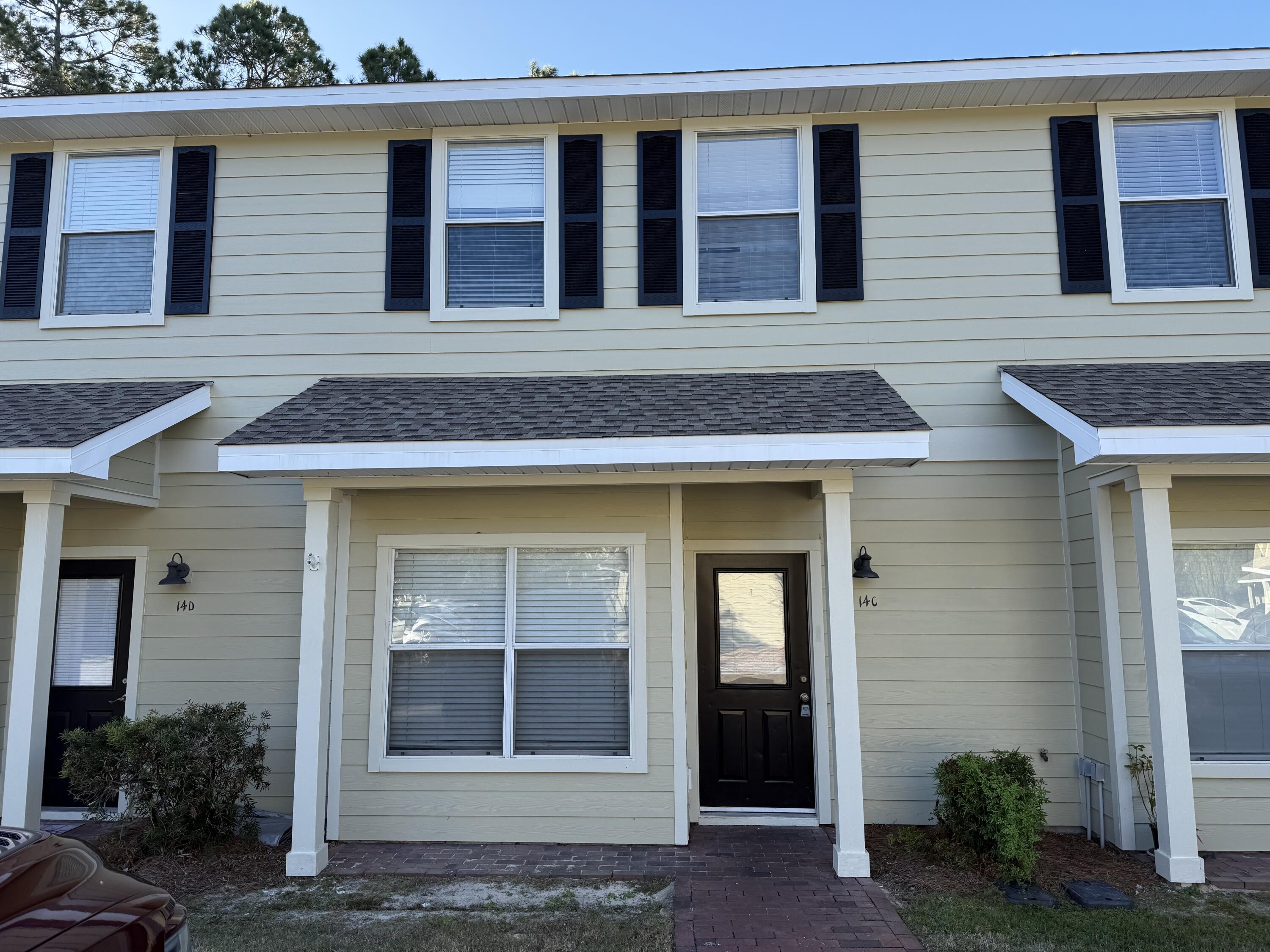 a front view of a house