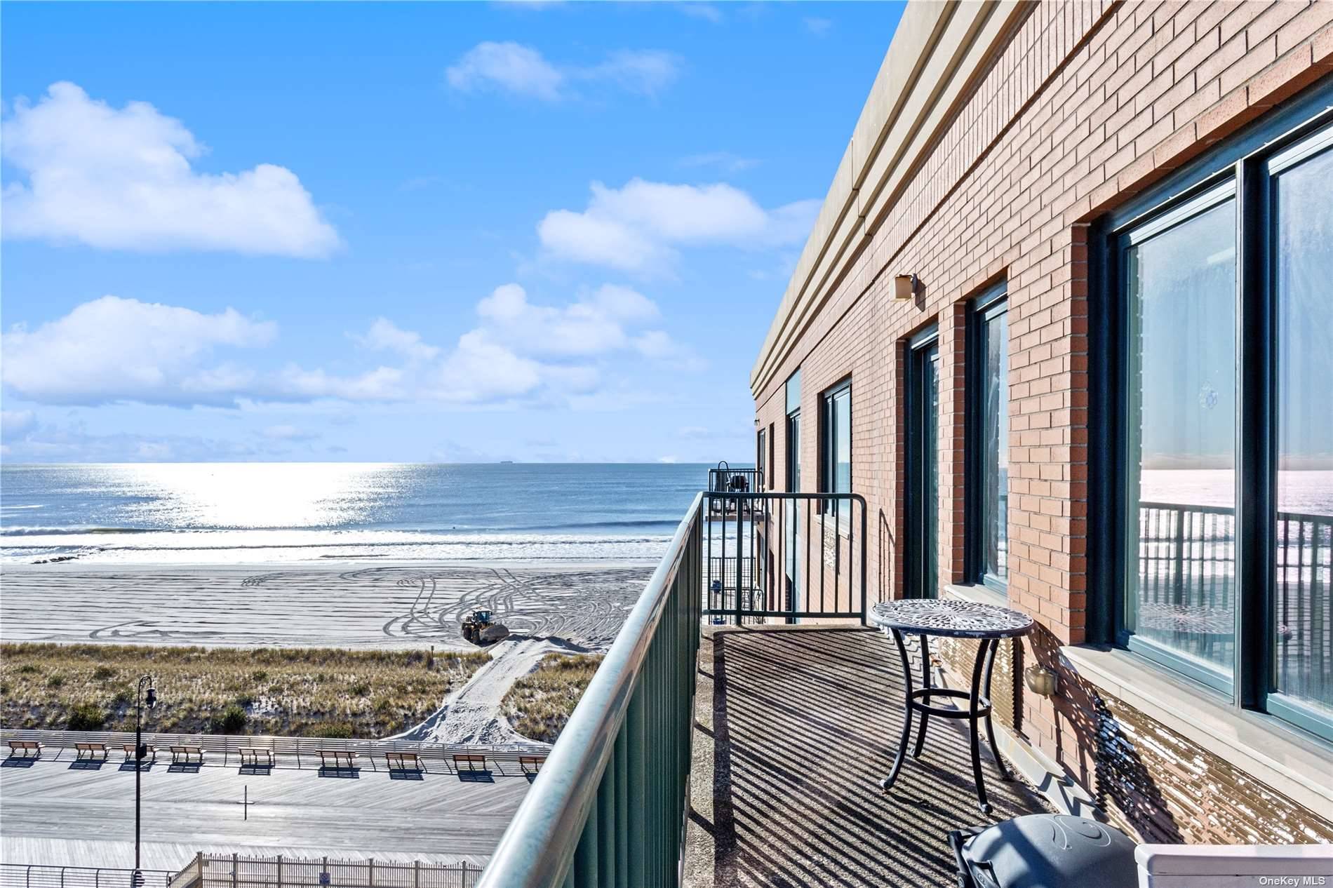 a view of balcony with ocean view