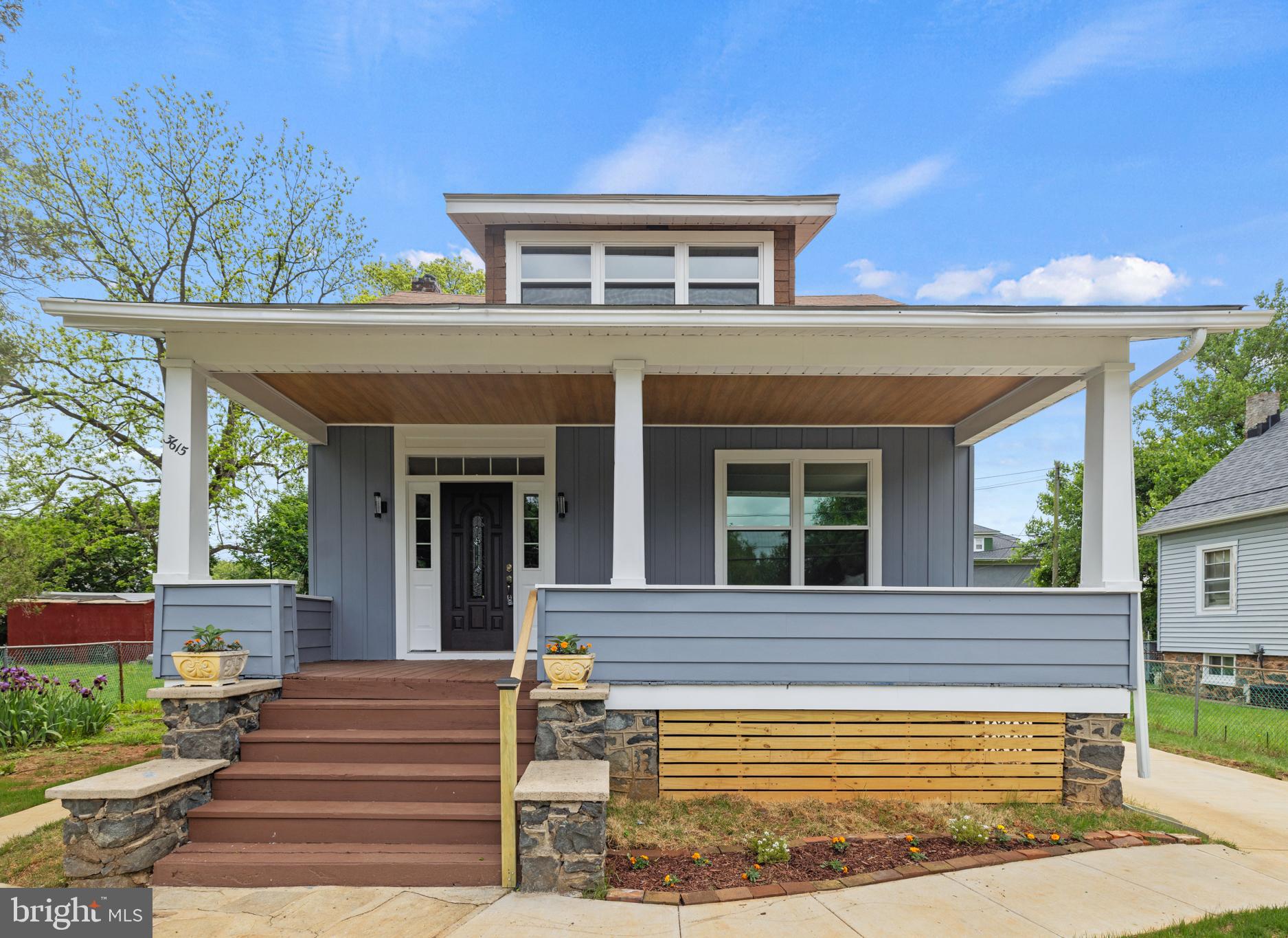 front view of a house with a porch