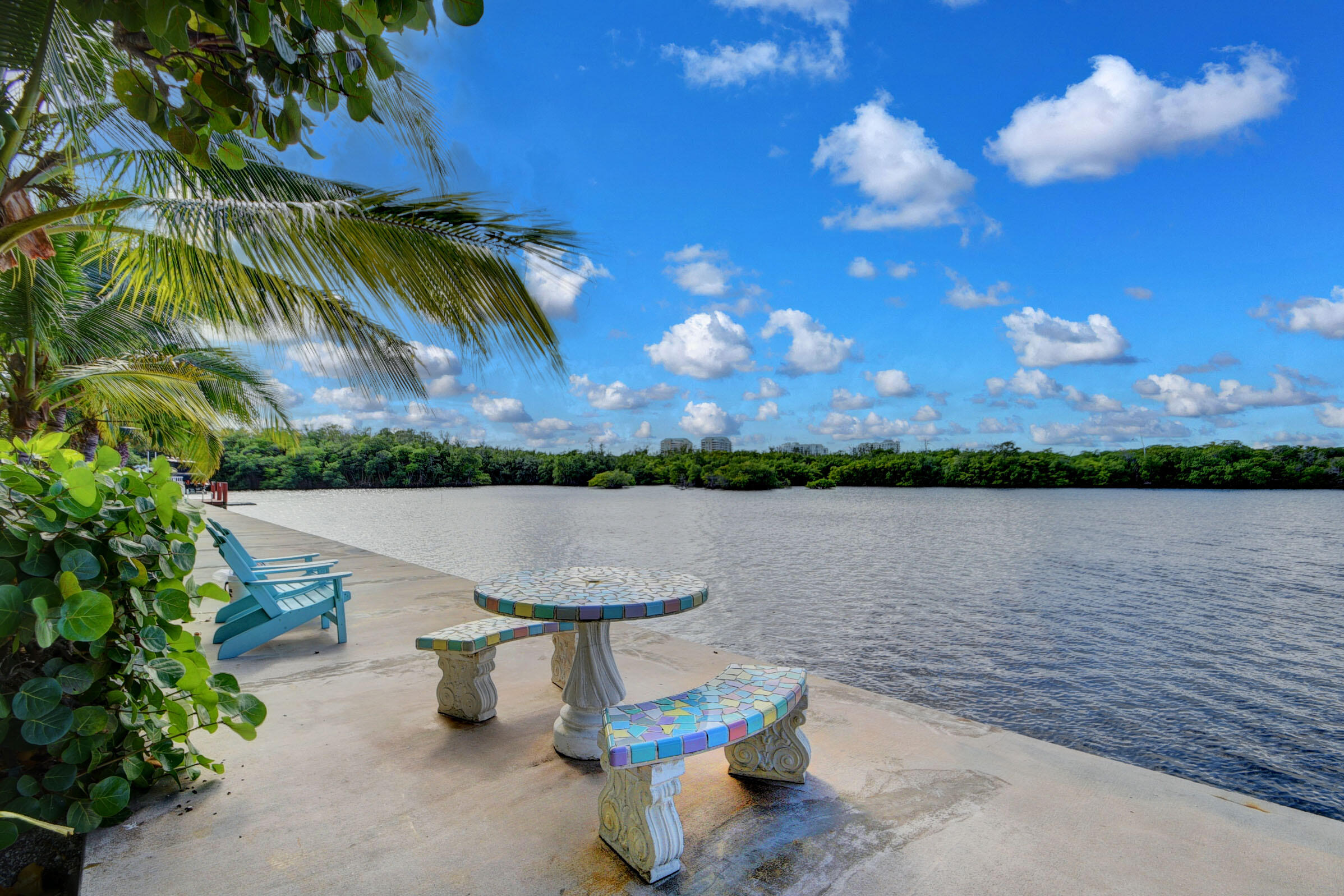 a view of a lake from a balcony