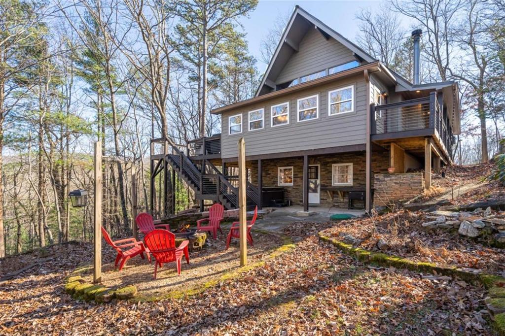 a view of a house with a patio