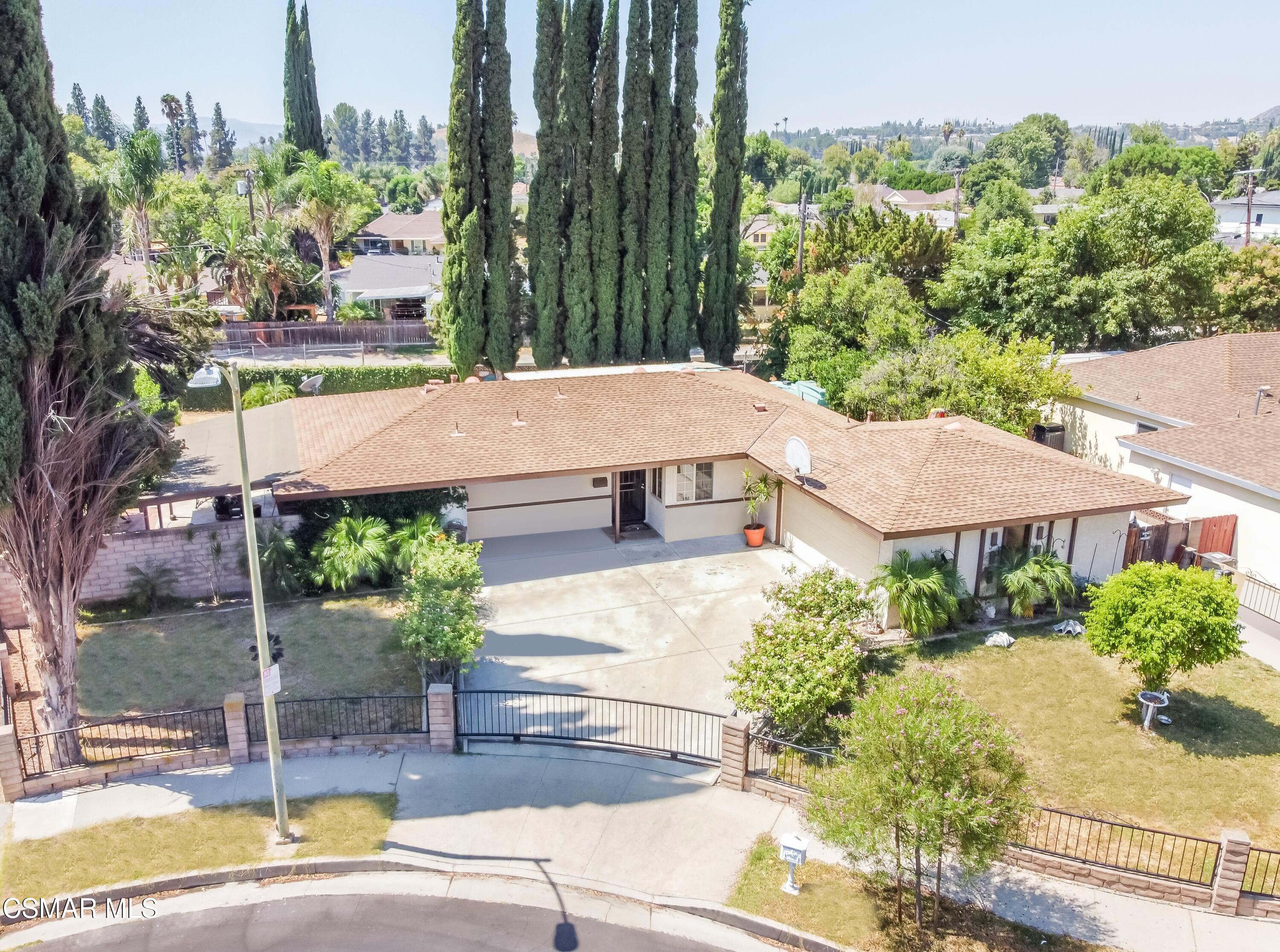 an outdoor view with patio