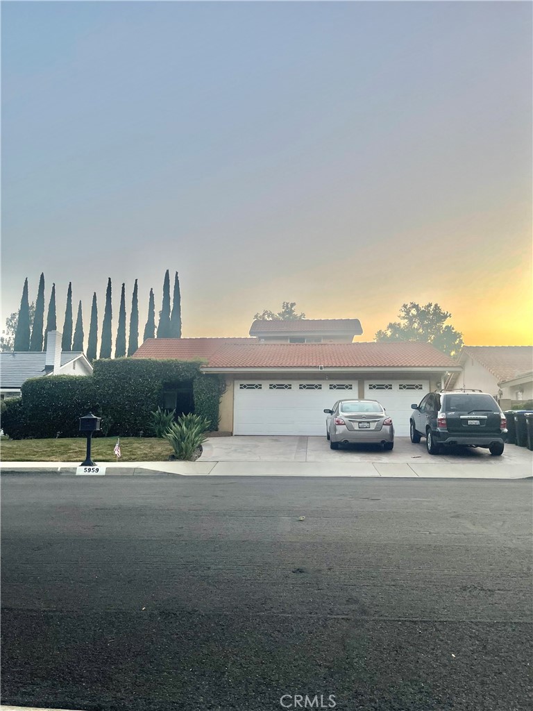 Three car garage with EV charger