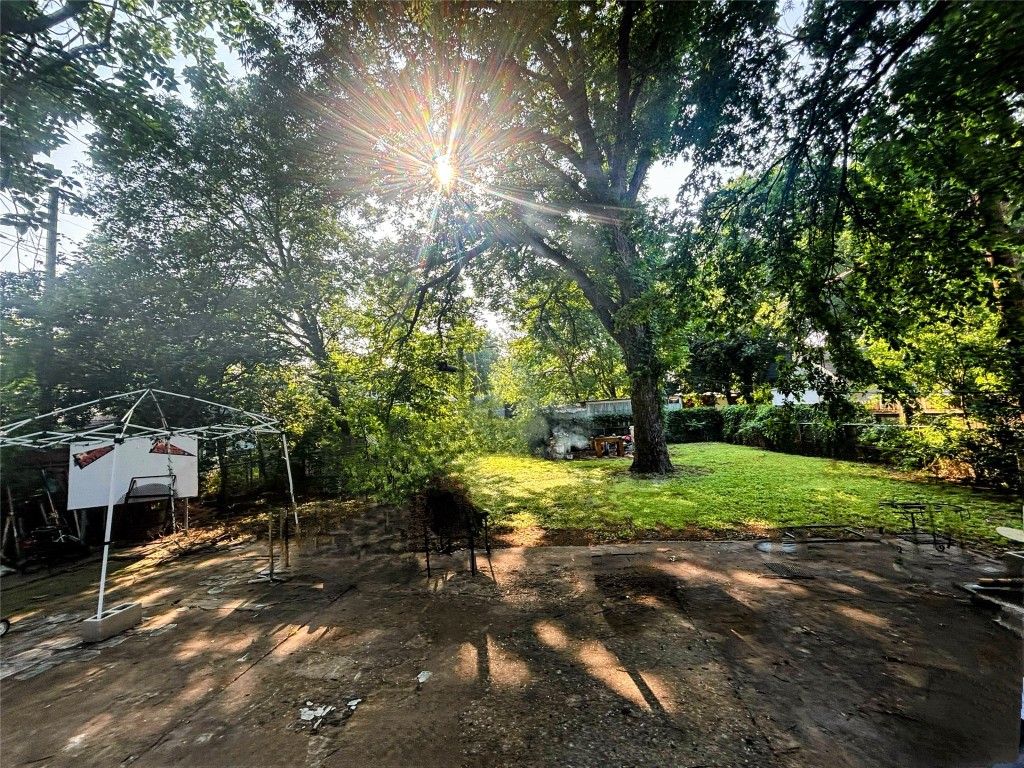 a view of backyard with green space