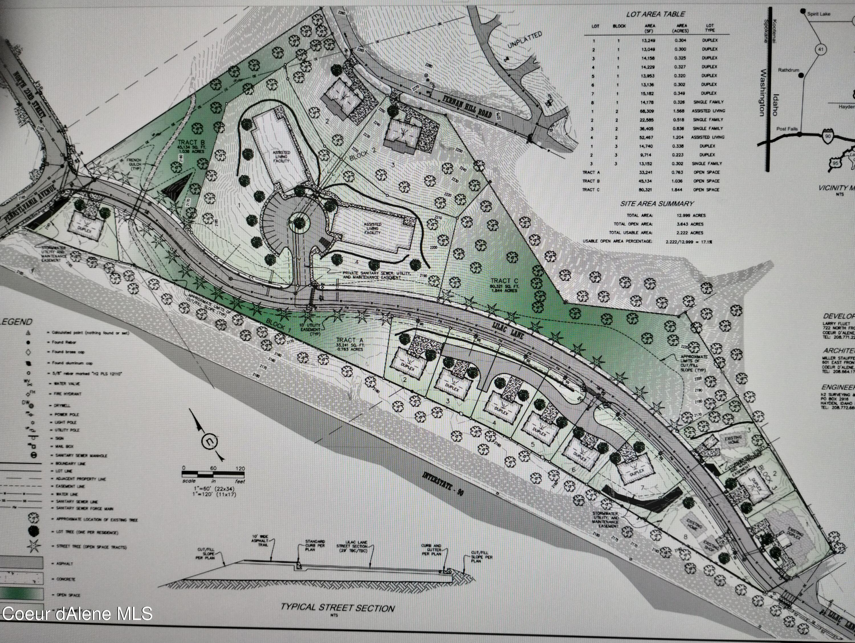 Lilac Glen Plat Map Lots 2 thru 7 Blk 1