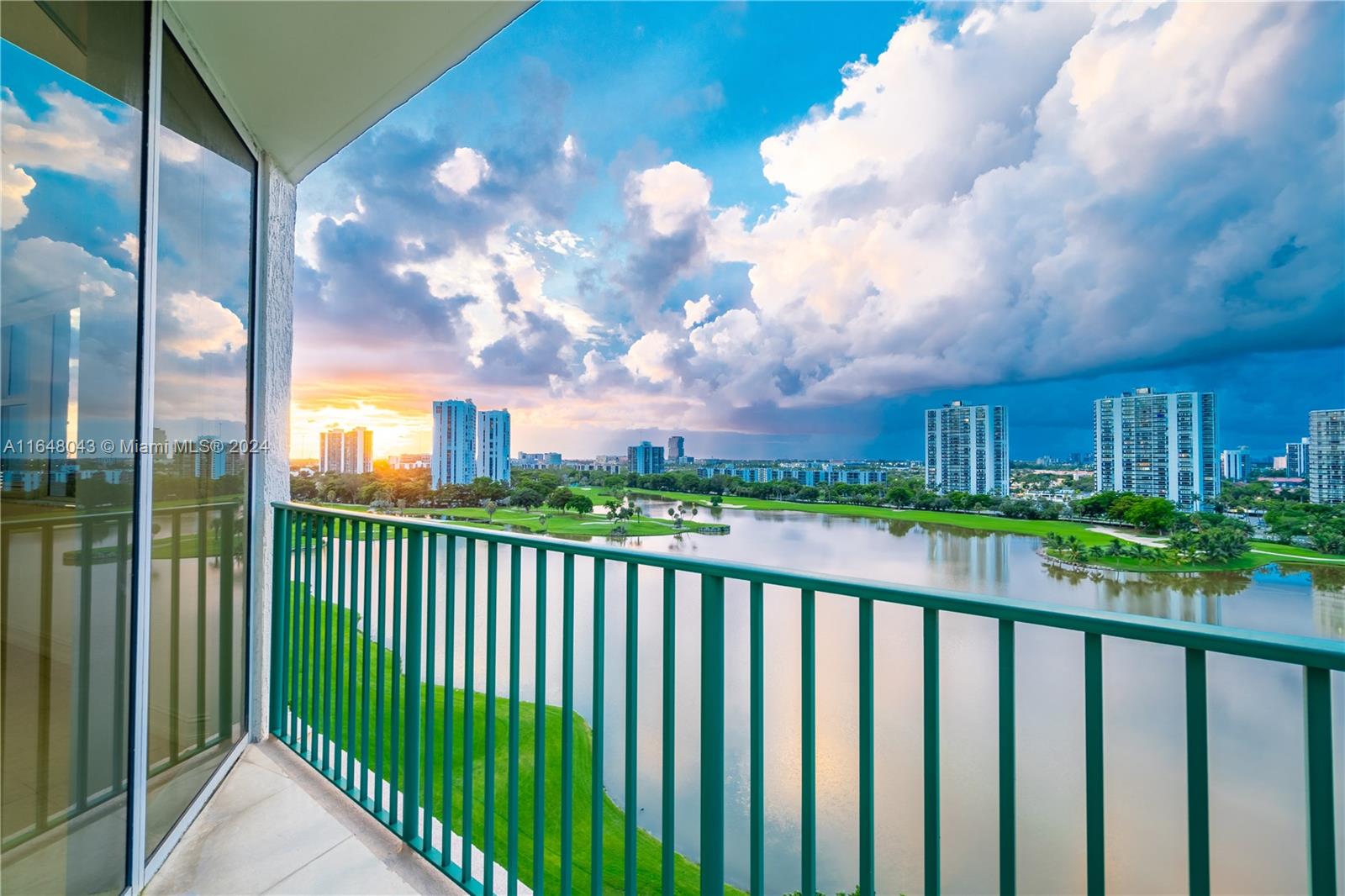 a view of a city from a balcony