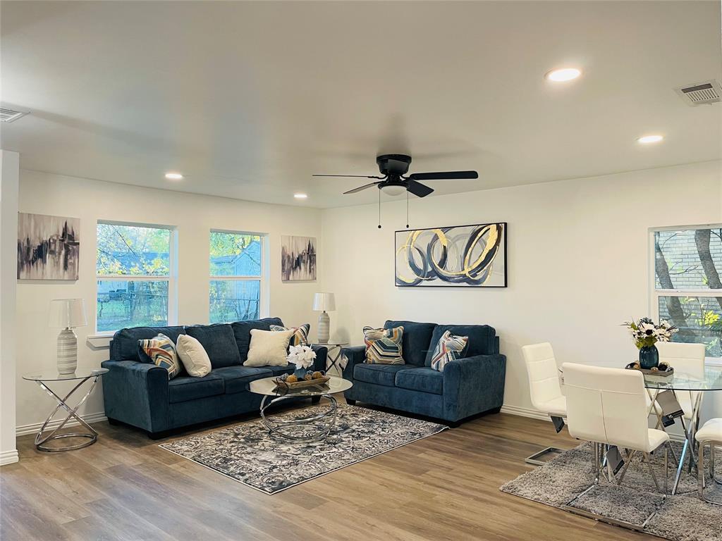 a living room with furniture and a couch