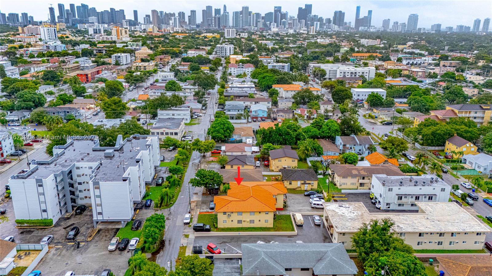 an aerial view of a city