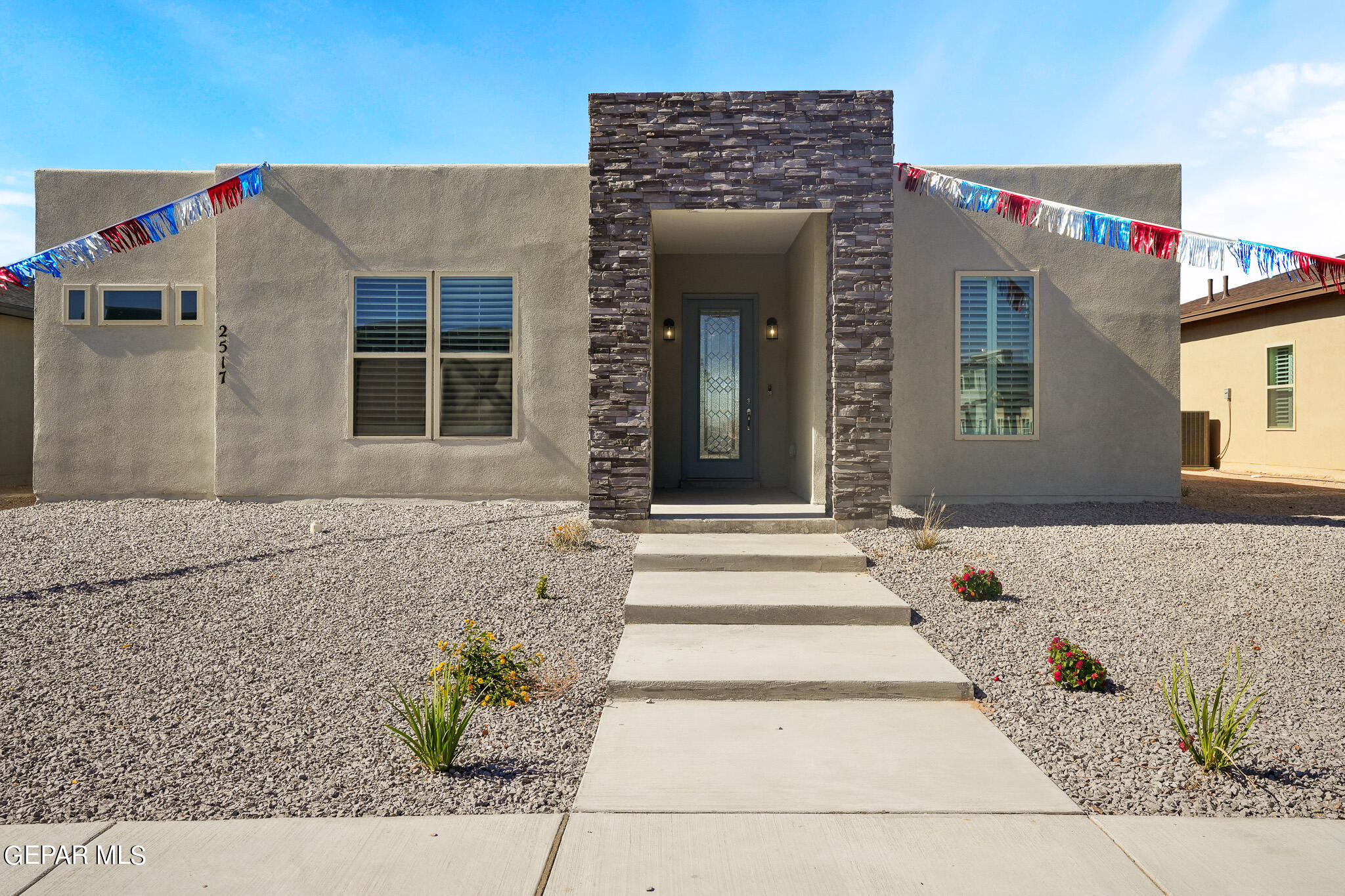 a front view of a house with entryway