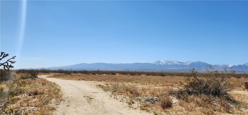 a view of a town with mountains in the background