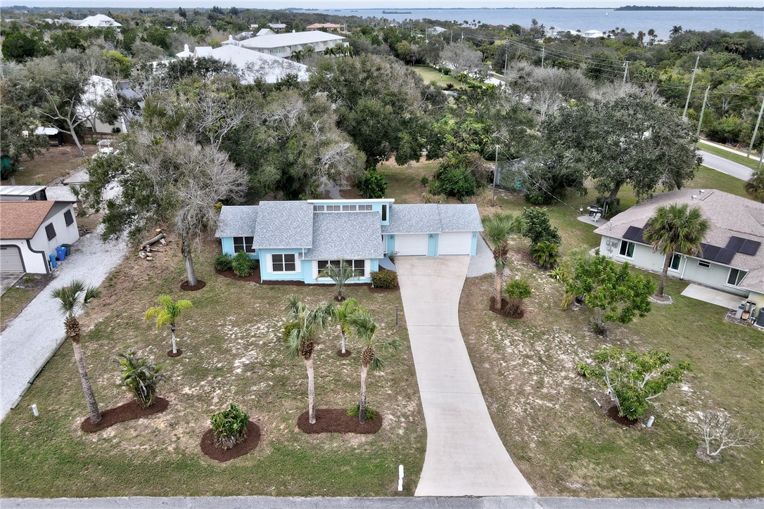 an aerial view of a house