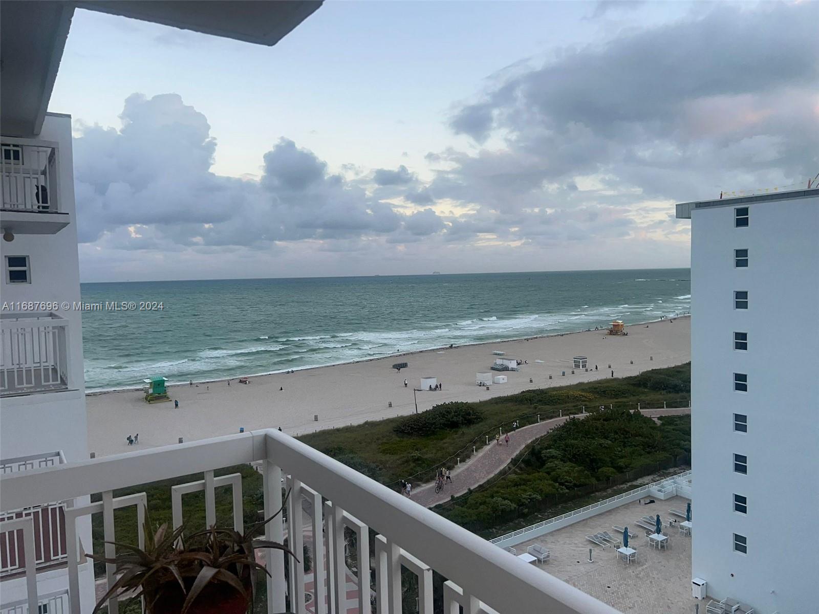 a view of an ocean from a balcony