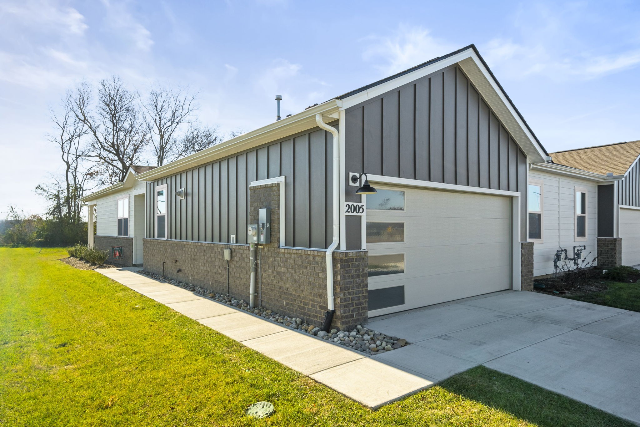 Attached two car garage. Garage door has myQ Smart technology.