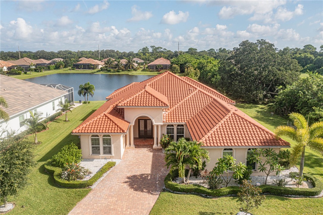 an aerial view of a house