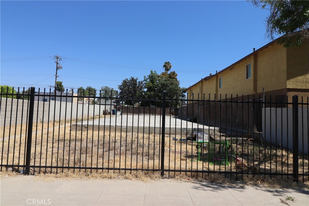 a view of a wrought iron fences