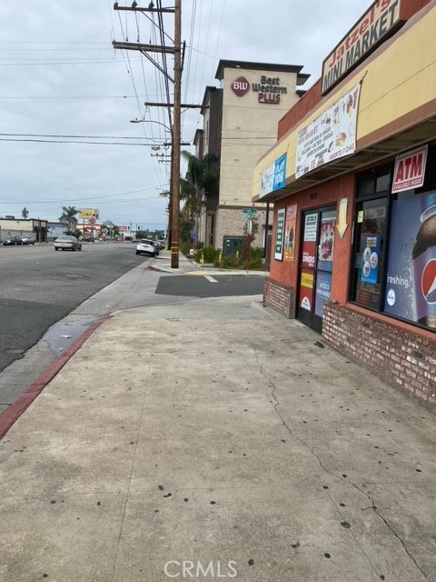 a view of a building with street