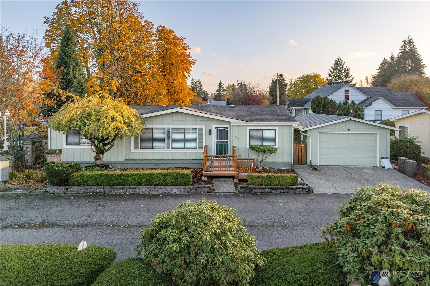 a house view with a garden space