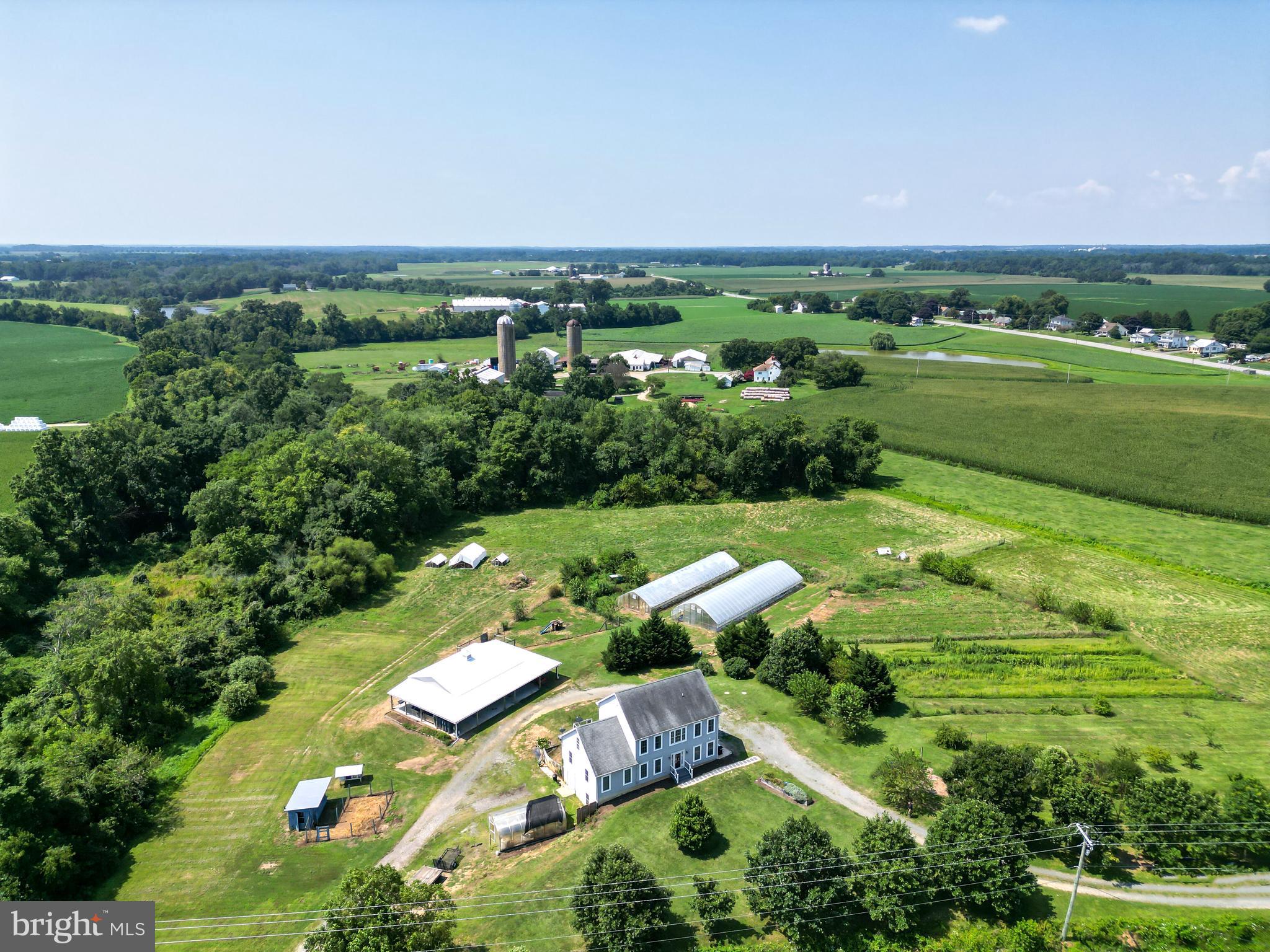 an aerial view of multiple house