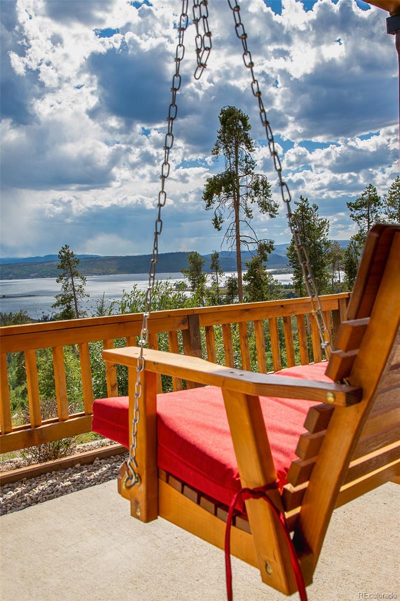 a view of a chairs and table in the patio