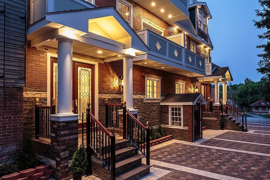 a view of a building with stairs