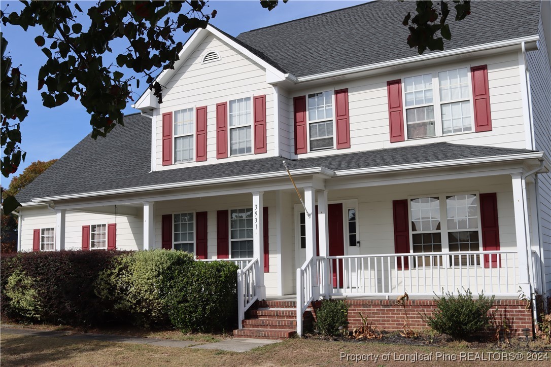 front view of a brick house