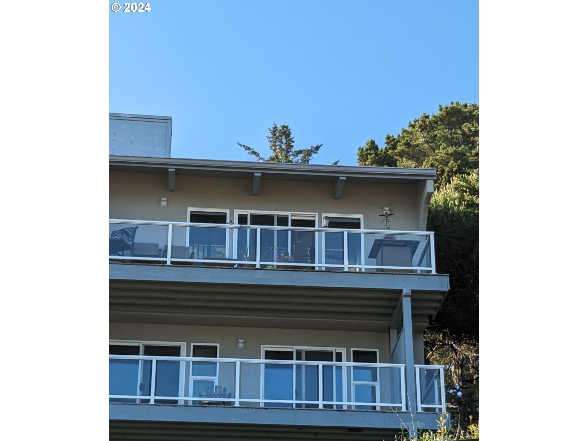 a view of a house with a balcony