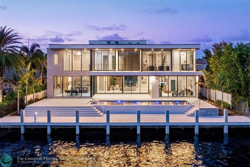 a house view with a pool