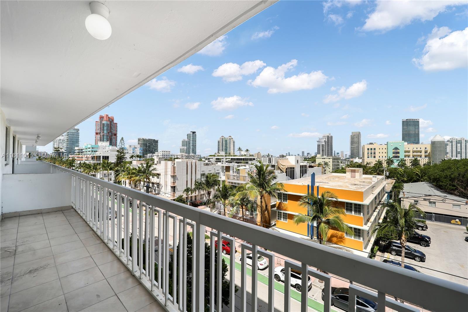 a view of city from a balcony