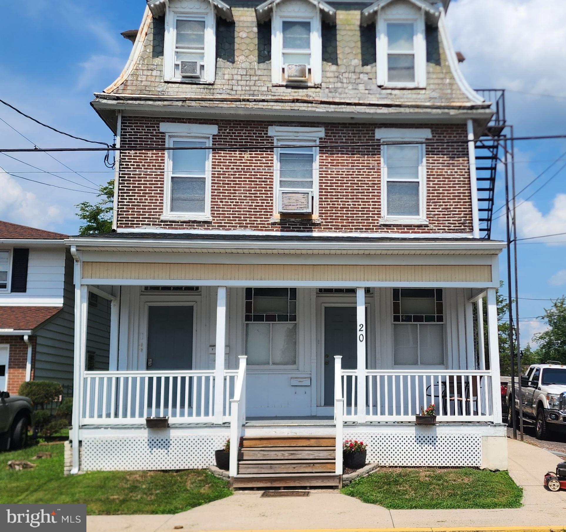 a front view of a house