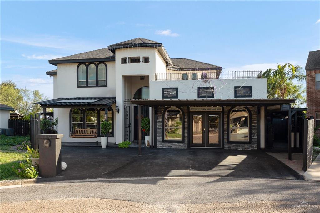 a front view of a house