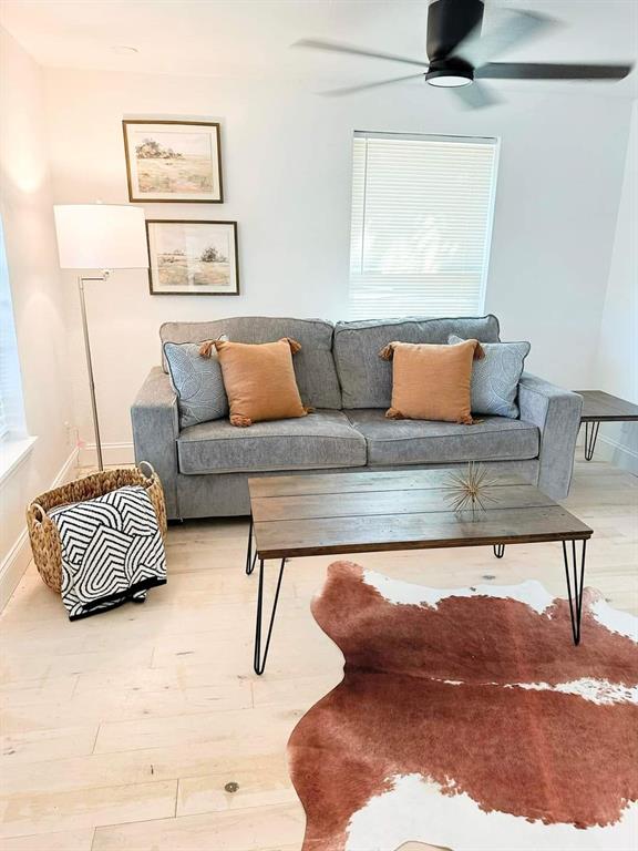 a living room with furniture and a couch