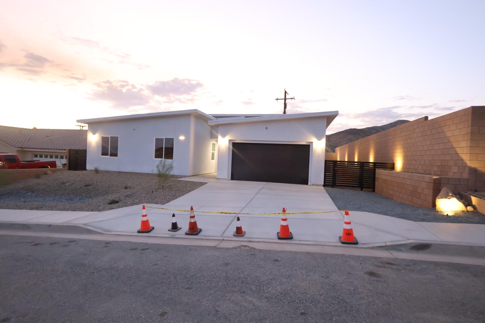 a front view of a house with yard