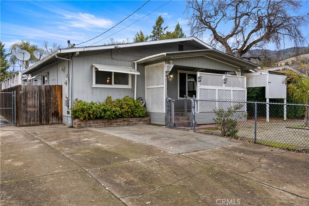 a view of a house with a patio