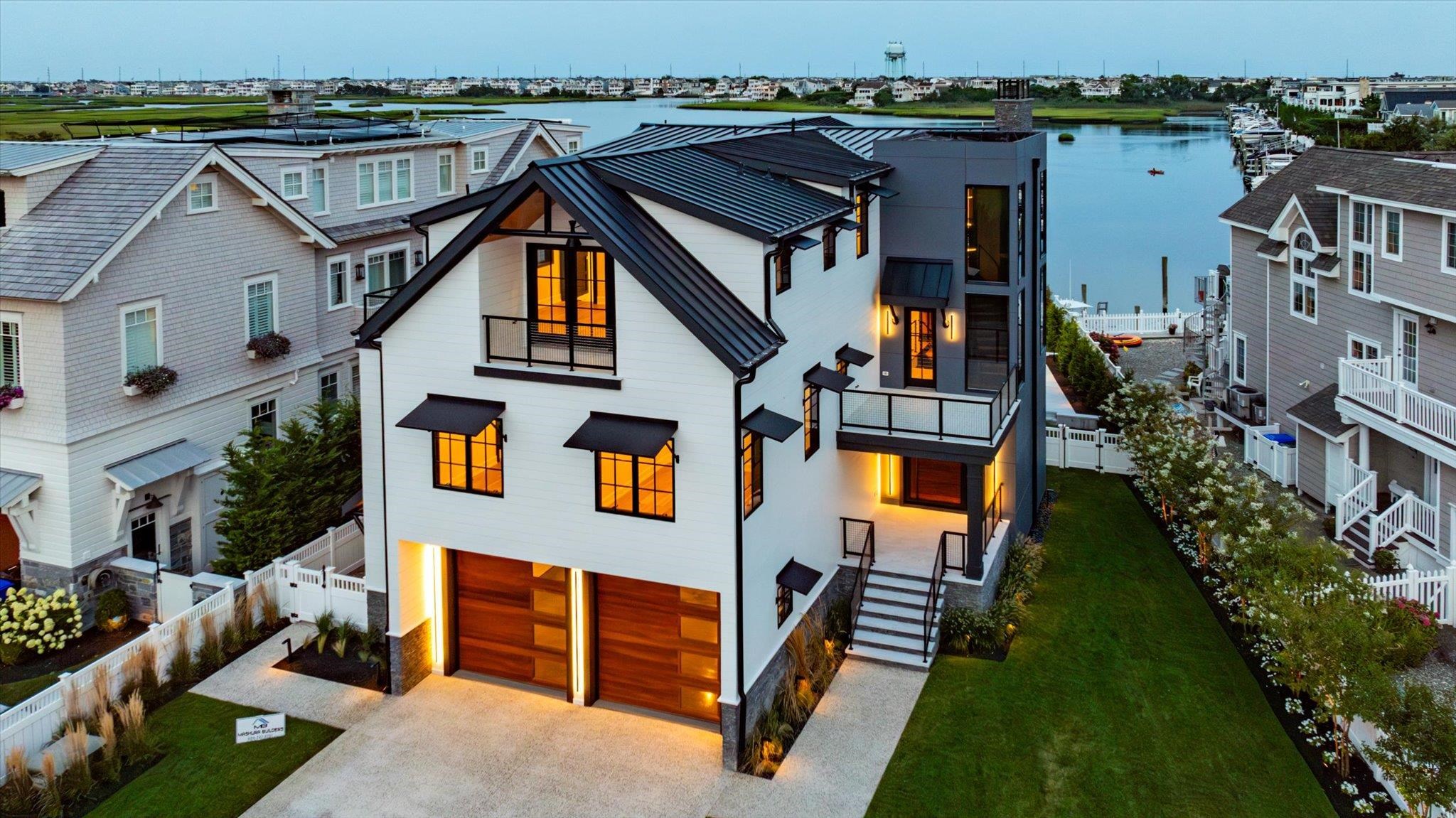 an aerial view of multiple house