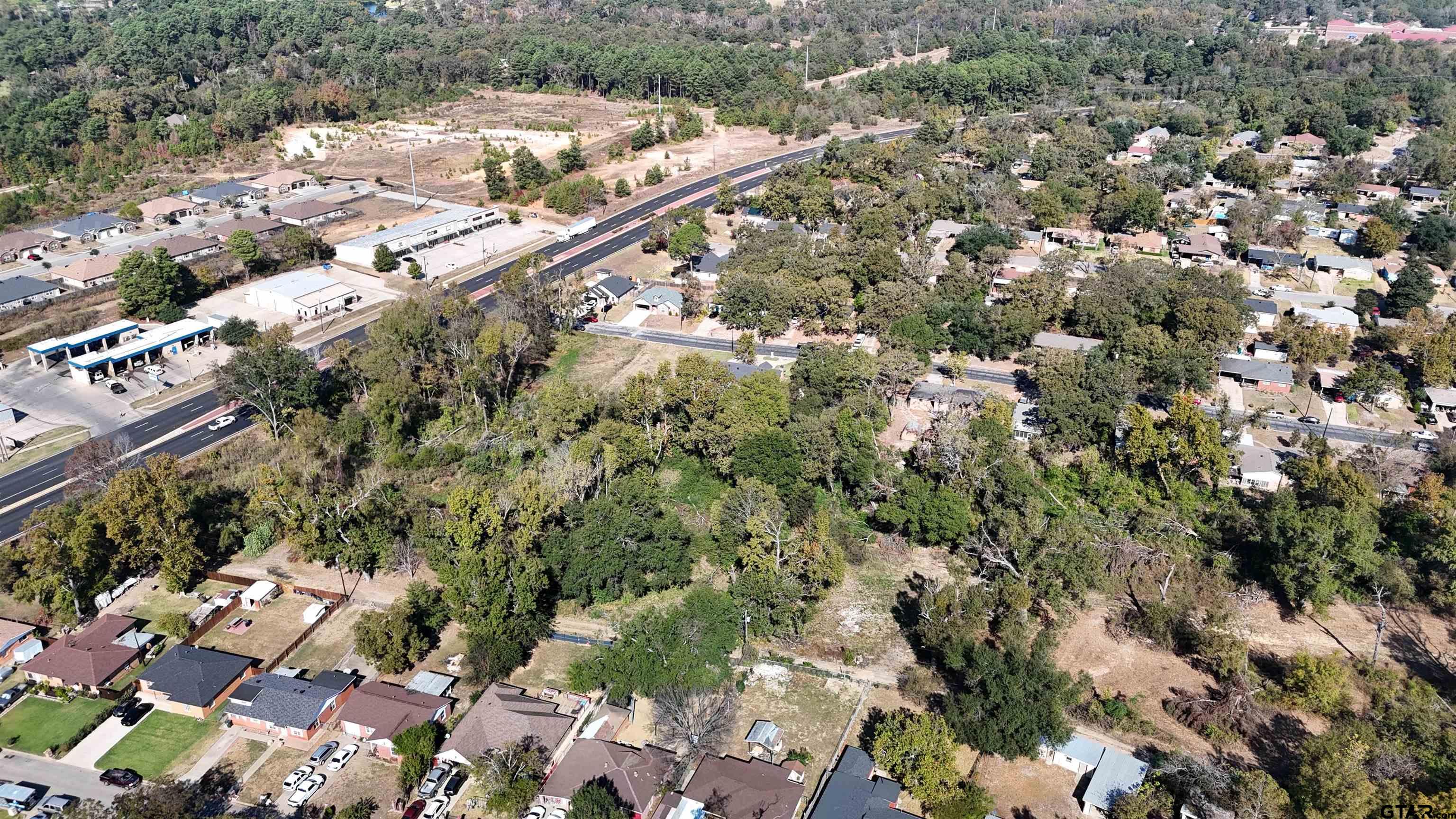 an aerial view of a city