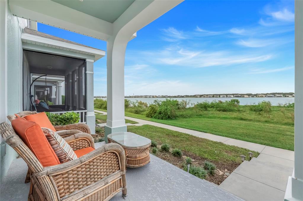 a outdoor view with a sitting space