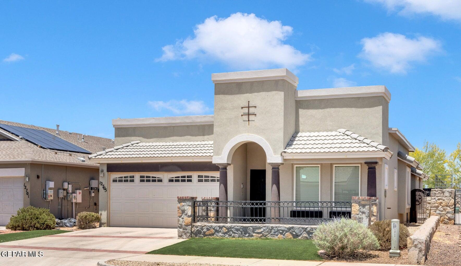 a front view of a house