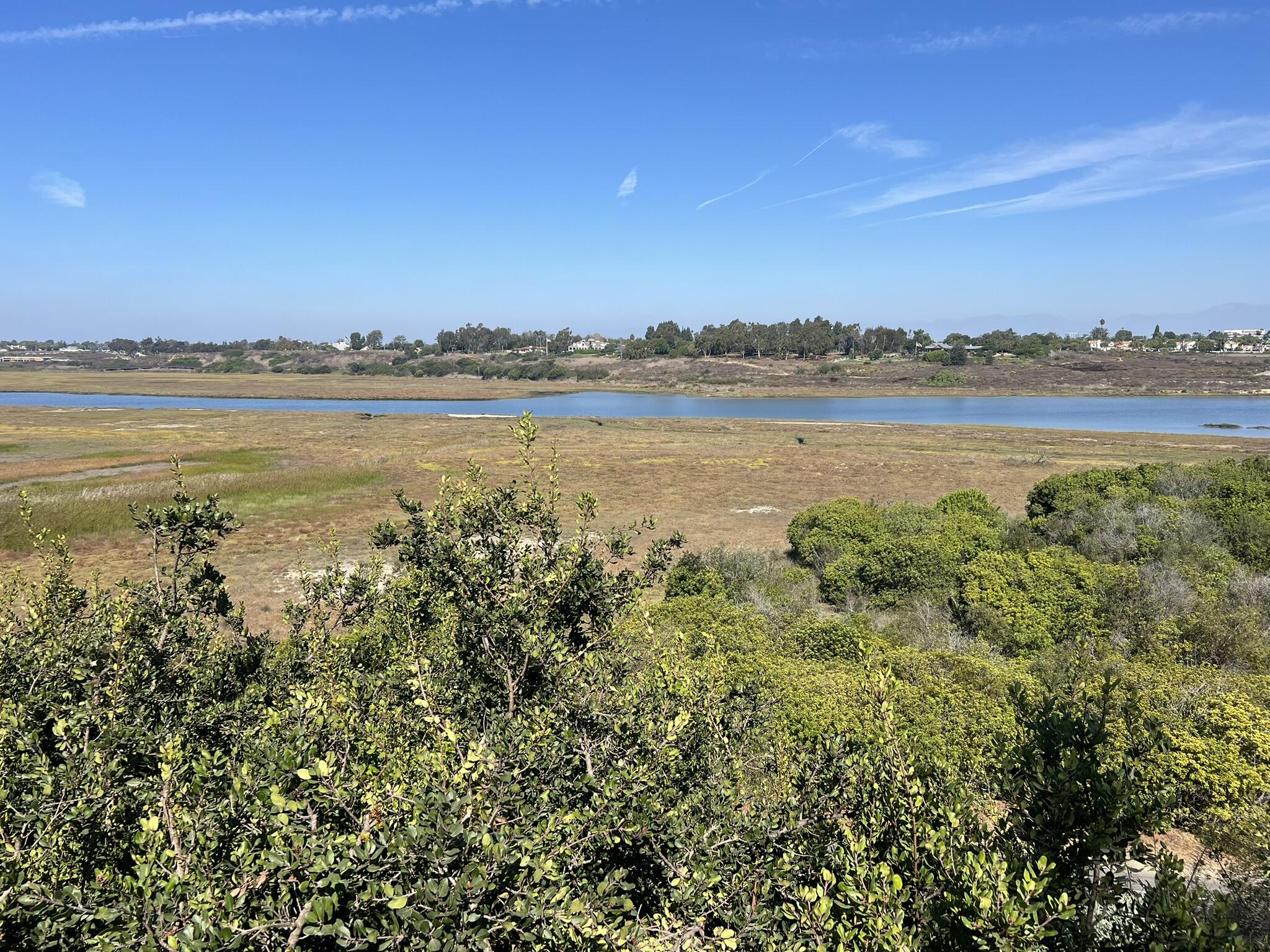 a view of a city and ocean view