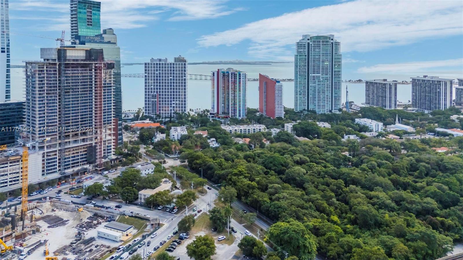 a view of a city with tall buildings