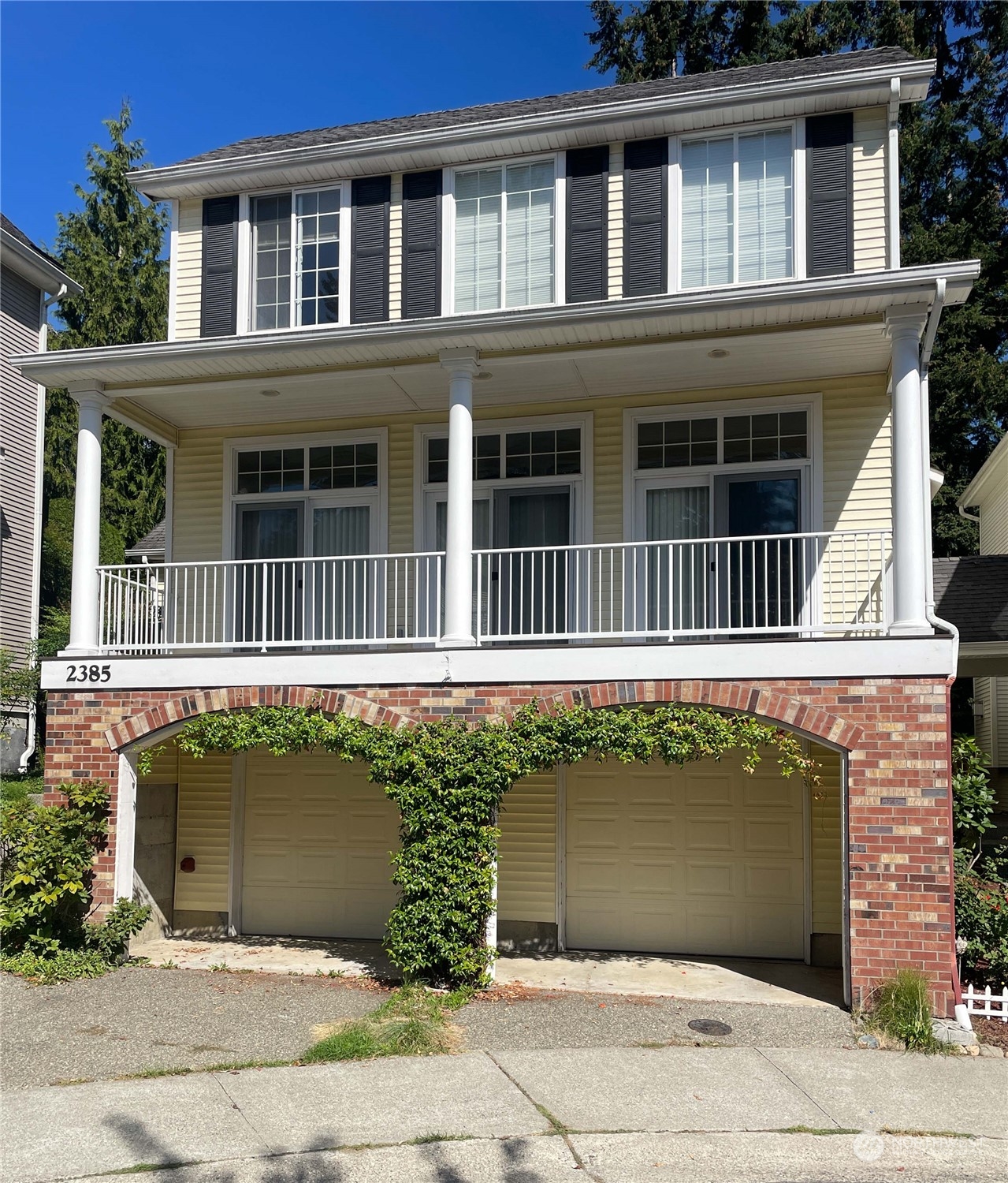 a front view of a house