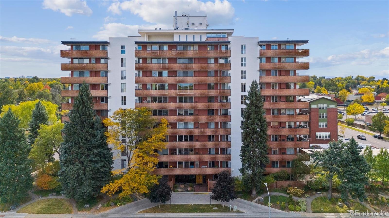 a front view of a building