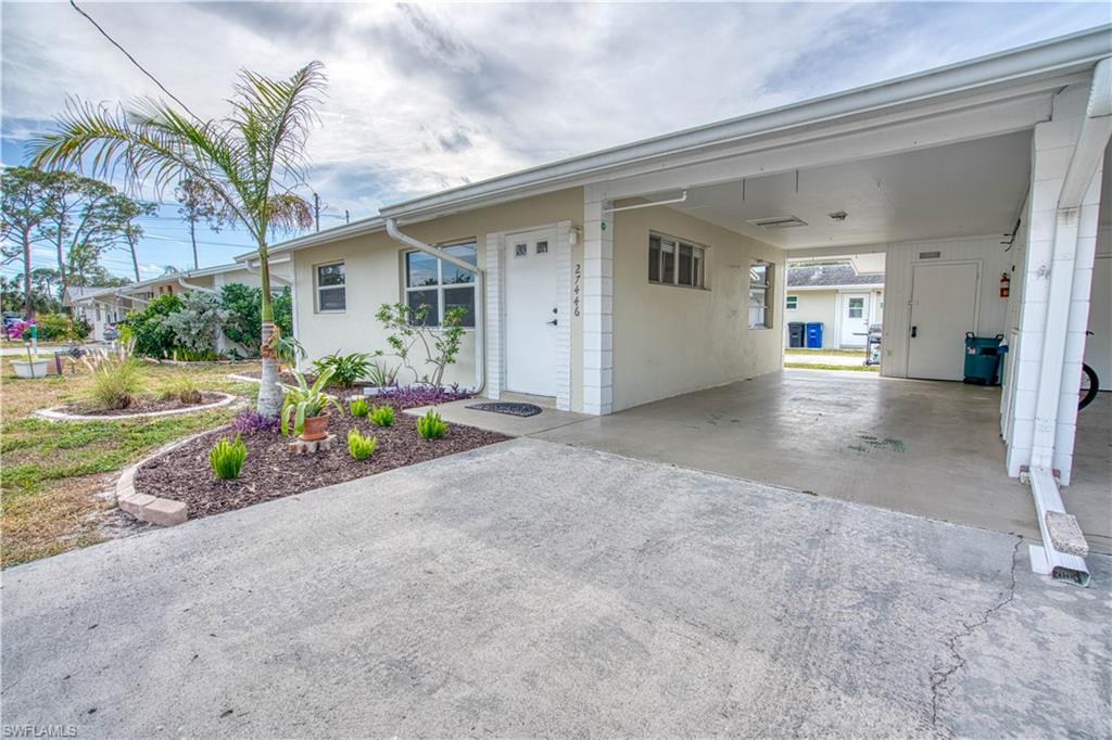 a view of a house with a patio