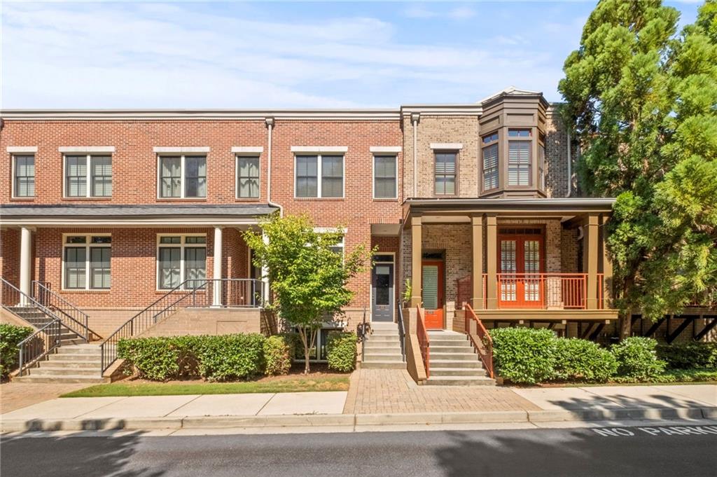 front view of a brick house