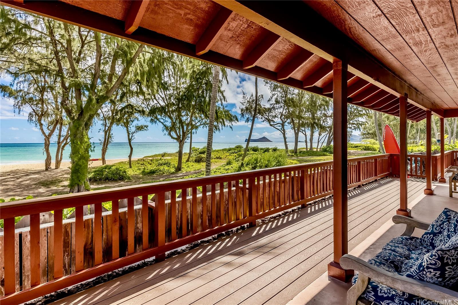 a view of wooden deck