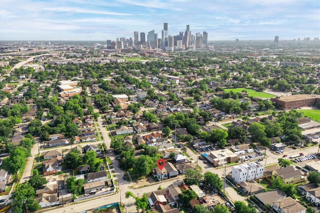 an aerial view of multiple house