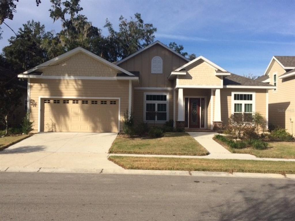 a front view of a house with entertaining space