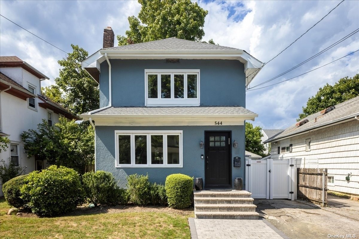 a front view of a house