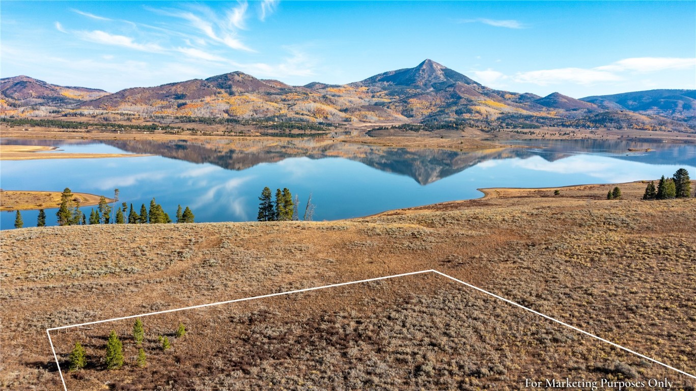 a view of a lake with mountain view